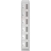 Clean-Line Perforated Lockerette, 6 -tier, 15" x 72" x 12", Steel The Estey Group