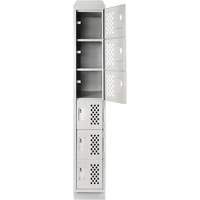 Clean-Line Perforated Lockerette, 6 -tier, 15" x 72" x 12", Steel The Estey Group