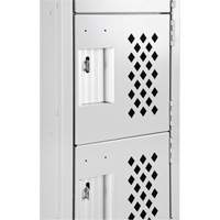 Assembled Clean Line Perforated Economy Lockers, 6 -tier, Bank of 4, 18" x 72" x 12", Steel The Estey Group