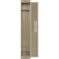 Clean Line Lockers, 12" x 12" x 72", Steel, Beige, Rivet (Assembled), Perforated The Estey Group