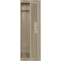 Clean Line Lockers, Bank of 2, 24" x 12" x 72", Steel, Beige, Rivet (Assembled), Perforated The Estey Group