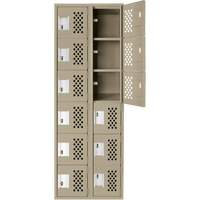 Assembled Lockerettes Clean Line Perforated Economy Lockers, 6 -tier, Bank of 2, 18" x 72" x 12", Steel The Estey Group