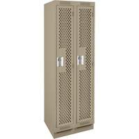 Casiers Clean Line, Bloc de 2, 24" x 15" x 76", Acier, Beige, Rivet (assembl&eacute;), Perfor&eacute; The Estey Group