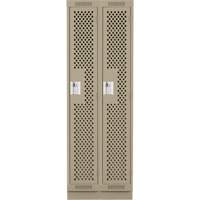 Casiers Clean Line, Bloc de 2, 24" x 15" x 76", Acier, Beige, Rivet (assembl&eacute;), Perfor&eacute; The Estey Group