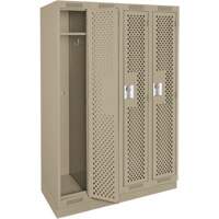 Casiers Clean Line, Bloc de 4, 48" x 15" x 76", Acier, Beige, Rivet (assembl&eacute;), Perfor&eacute; The Estey Group