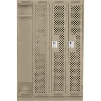 Casiers Clean Line, Bloc de 4, 48" x 15" x 76", Acier, Beige, Rivet (assembl&eacute;), Perfor&eacute; The Estey Group