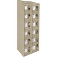 Clean-Line Perforated Lockerette, 6 -tier, Bank of 2, 15" x 72" x 12", Steel The Estey Group
