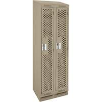 Clean Line Lockers, Bank of 2, 24" x 18" x 82", Steel, Beige, Rivet (Assembled), Perforated The Estey Group