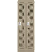 Clean Line Lockers, Bank of 2, 24" x 18" x 82", Steel, Beige, Rivet (Assembled), Perforated The Estey Group