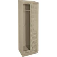 Clean Line Lockers, Bank of 2, 24" x 18" x 82", Steel, Beige, Rivet (Assembled), Perforated The Estey Group