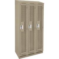 Casiers Clean Line, Bloc de 3, 36" x 15" x 82", Acier, Beige, Rivet (assembl&eacute;), Perfor&eacute; The Estey Group