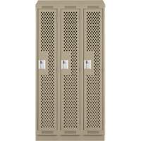 Casiers Clean Line, Bloc de 3, 36" x 15" x 82", Acier, Beige, Rivet (assembl&eacute;), Perfor&eacute; The Estey Group