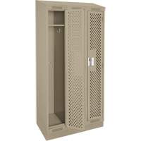 Casiers Clean Line, Bloc de 3, 36" x 15" x 82", Acier, Beige, Rivet (assembl&eacute;), Perfor&eacute; The Estey Group