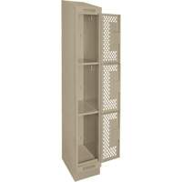 Casiers Clean Line, 3 niveaux, 12" x 18" x 82", Acier, Beige, Rivet (assembl&eacute;), Perfor&eacute; The Estey Group