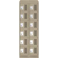 Assembled Lockerettes Clean Line Perforated Economy Lockers, 6 -tier, Bank of 2, 18" x 72" x 12", Steel The Estey Group