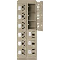 Assembled Lockerettes Clean Line Perforated Economy Lockers, 6 -tier, Bank of 2, 18" x 72" x 12", Steel The Estey Group