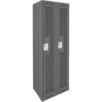 Clean Line Lockers, Bank of 2, 24" x 15" x 72", Steel, Charcoal, Rivet (Assembled), Perforated The Estey Group