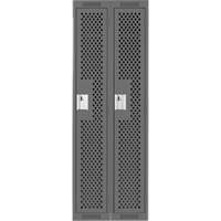 Clean Line Lockers, Bank of 2, 24" x 15" x 72", Steel, Charcoal, Rivet (Assembled), Perforated The Estey Group