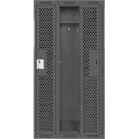 Clean Line Lockers, Bank of 3, 36" x 12" x 72", Steel, Charcoal, Rivet (Assembled), Perforated The Estey Group