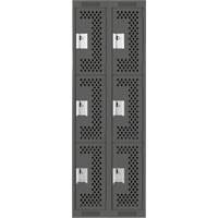Casiers Clean Line, 3 niveaux, Bloc de 2, 24" x 12" x 72", Acier, Charbon, Rivet (assembl&eacute;), Perfor&eacute; The Estey Group