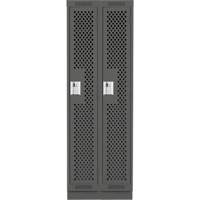 Casiers Clean Line, Bloc de 2, 24" x 15" x 76", Acier, Charbon, Rivet (assembl&eacute;), Perfor&eacute; The Estey Group