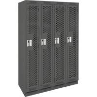 Casiers Clean Line, Bloc de 4, 48" x 15" x 76", Acier, Charbon, Rivet (assembl&eacute;), Perfor&eacute; The Estey Group