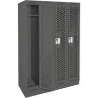 Casiers Clean Line, Bloc de 4, 48" x 15" x 76", Acier, Charbon, Rivet (assembl&eacute;), Perfor&eacute; The Estey Group