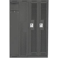 Casiers Clean Line, Bloc de 4, 48" x 15" x 76", Acier, Charbon, Rivet (assembl&eacute;), Perfor&eacute; The Estey Group