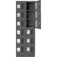 Clean-Line Perforated Lockerette, 6 -tier, Bank of 2, 12" x 72" x 12", Steel The Estey Group