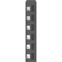 Clean-Line Perforated Lockerette, 6 -tier, 15" x 72" x 12", Steel The Estey Group