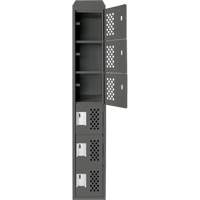 Clean-Line Perforated Lockerette, 6 -tier, 15" x 72" x 12", Steel The Estey Group