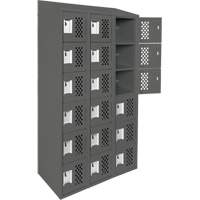 Clean-Line Perforated Lockerette, 6 -tier, Bank of 3, 15" x 72" x 12", Steel The Estey Group