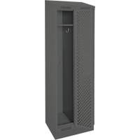 Clean Line Lockers, Bank of 2, 24" x 18" x 82", Steel, Charcoal, Rivet (Assembled), Perforated The Estey Group
