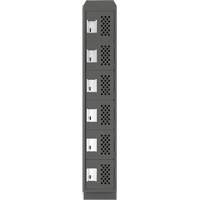 Clean-Line Perforated Lockerette, 6 -tier, 15" x 72" x 12", Steel The Estey Group