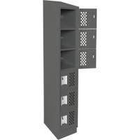 Clean-Line Perforated Lockerette, 6 -tier, 15" x 72" x 12", Steel The Estey Group