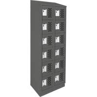 Assembled Lockerettes Clean Line Perforated Economy Lockers, 6 -tier, Bank of 2, 18" x 72" x 12", Steel The Estey Group