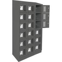 Assembled Lockerettes Clean Line Perforated Economy Lockers, 6 -tier, Bank of 3, 18" x 72" x 12", Steel The Estey Group
