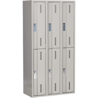 Casiers robustes Concorde, 2 niveaux, Bloc de 3, 36" x 18" x 72", Acier, Gris, Soud&eacute; (assembl&eacute;) The Estey Group