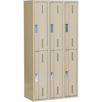 Casiers robustes Concorde, 2 niveaux, Bloc de 3, 36" x 18" x 72", Acier, Beige, Soud&eacute; (assembl&eacute;) The Estey Group