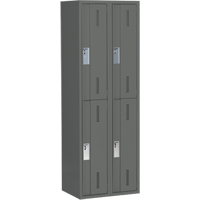 Concorde Heavy-Duty Lockers, 2 -tier, Bank of 2, 24" x 18" x 72", Steel, Charcoal, Welded (Assembled) The Estey Group