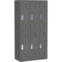 Casiers robustes Concorde, 2 niveaux, Bloc de 3, 36" x 18" x 72", Acier, Charbon, Soud&eacute; (assembl&eacute;) The Estey Group