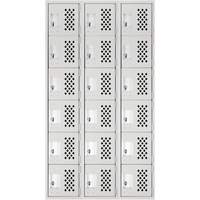 Clean Line Lockerettes, 6 -tier, Bank of 3, 18" x 72" x 12", Steel The Estey Group