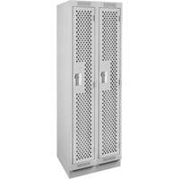 Casiers Clean Line, Bloc de 2, 24" x 15" x 76", Acier, Gris, Rivet (assembl&eacute;), Perfor&eacute; The Estey Group