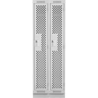 Casiers Clean Line, Bloc de 2, 24" x 15" x 76", Acier, Gris, Rivet (assembl&eacute;), Perfor&eacute; The Estey Group