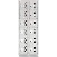 Clean-Line Perforated Lockerette, 6 -tier, Bank of 2, 12" x 72" x 12", Steel The Estey Group