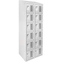 Clean-Line Perforated Lockerette, 6 -tier, Bank of 2, 15" x 72" x 12", Steel The Estey Group