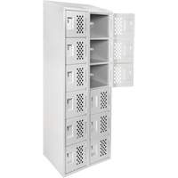 Clean-Line Perforated Lockerette, 6 -tier, Bank of 2, 15" x 72" x 12", Steel The Estey Group