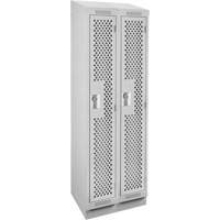 Clean Line Lockers, Bank of 2, 24" x 18" x 82", Steel, Grey, Rivet (Assembled), Perforated The Estey Group