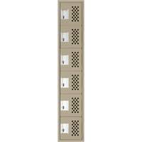 Assembled Lockerettes Clean Line Perforated Economy Lockers, 6 -tier, 18" x 72" x 12", Steel The Estey Group