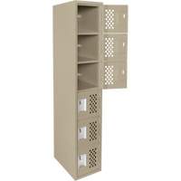 Assembled Lockerettes Clean Line Perforated Economy Lockers, 6 -tier, 18" x 72" x 12", Steel The Estey Group